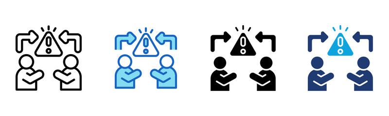 Warning Notice icon Multi Style Vector Illustration