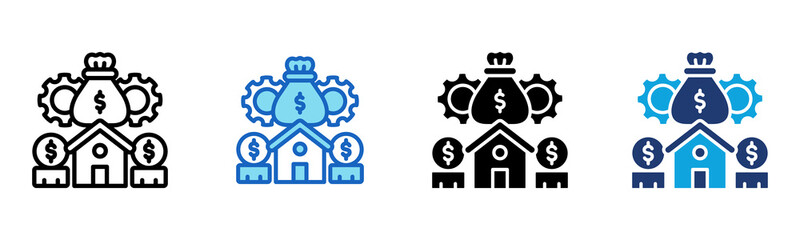 Asset Management icon Multi Style Vector Illustration
