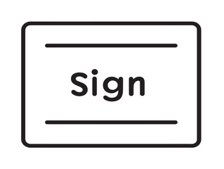 Elegant outlined sign in symbol drawn in stylish line art  