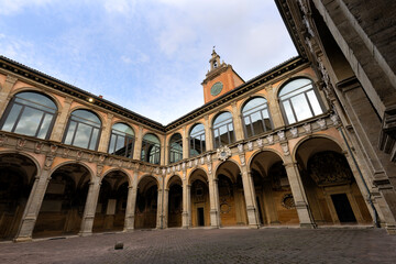Archiginnasio of Bologna and teatro anatomico the medical school interior and exterior images