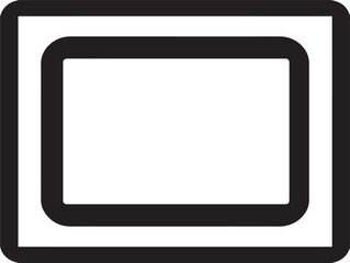 Simple Geometric Square Shape Icon in a Clean Minimalist Line Art