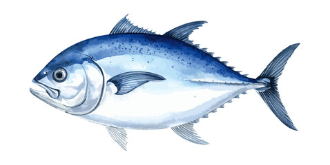 Fototapeta premium Watercolor Illustration of Giant Trevally Fish