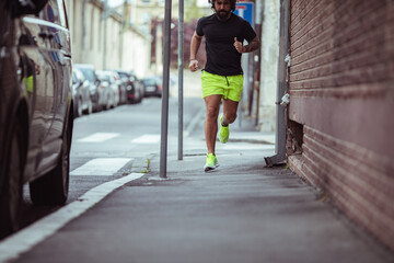 Man running on street