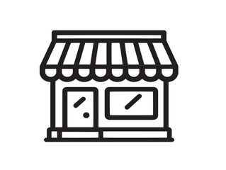 Modern Retail Shop Symbol in a Simple and Elegant Line Art Style