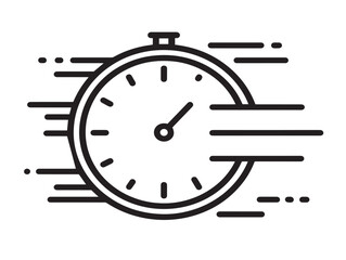 Contemporary Rapid Time Symbol in a Simple Minimalist Line Art