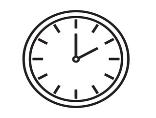 Modern Retro Time Symbol in a Simple and Elegant Line Illustration