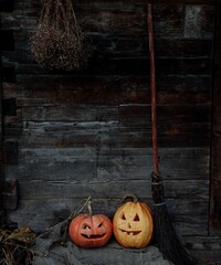 Jack O lantern and Broom 