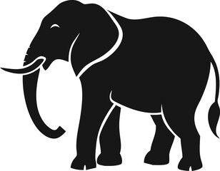 Elephant icon in black silhouette style. Ideal for branding, t-shirts, or animal-themed graphics.