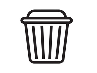 Elegant trash can symbol design in modern minimal vector line artwork