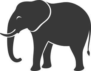 African elephant silhouette icon. Elegant vector for nature, travel, or safari-related content.