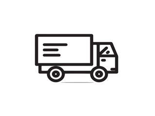Stylish truck loading cargo symbol in minimal elegant bold vector design