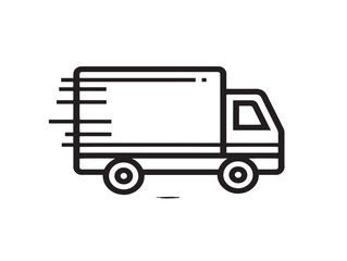 Creative moving truck design silhouette in modern clean stylish vector illustration