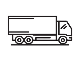 Elegant transport truck side view icon in creative modern vector artwork