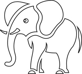 Elephant outline drawing. Vector icon great for eco logos, nature themes, or brochures.