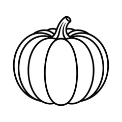 Simple outline drawing of a pumpkin with stem