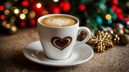 cup of coffee and christmas cookies