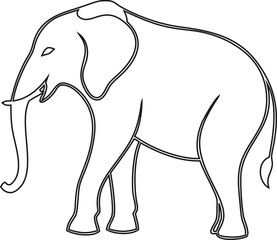 Vector elephant outline. Perfect for simple animal designs, maps, or conservation campaigns.