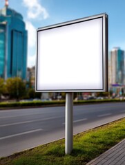 Fototapeta premium Empty billboard on city street