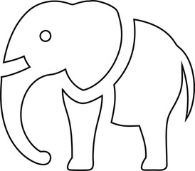 Elephant outline vector illustration. Line art for educational, tribal, or safari projects.