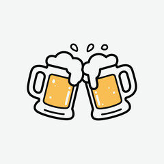 Bold outlines, smooth curves, and overflowing foam in a cartoonish style—perfect for logos, posters, T-shirt prints, stickers, and branding with transparent background.