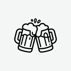 Bold outlines, smooth curves, and overflowing foam in a cartoonish style—perfect for logos, posters, T-shirt prints, stickers, and branding with transparent background.