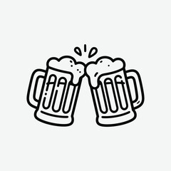 Bold outlines, smooth curves, and overflowing foam in a cartoonish style—perfect for logos, posters, T-shirt prints, stickers, and branding with transparent background.