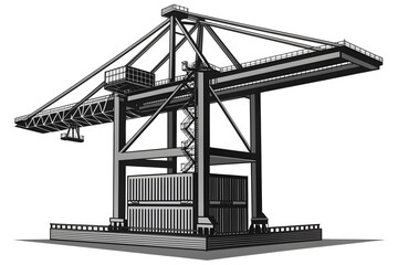 Container crane at a port with cargo containers gantry crane port crane