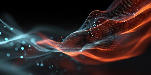 Digital abstract background, ideal for depicting a wide range of applications, including network capabilities, technological processes, data storage, AI, audio, graphics, science and education, etc.