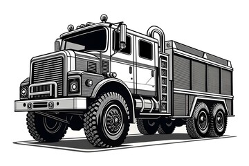 Obraz premium Heavy Duty Fire Truck Illustration on White Background vehicle