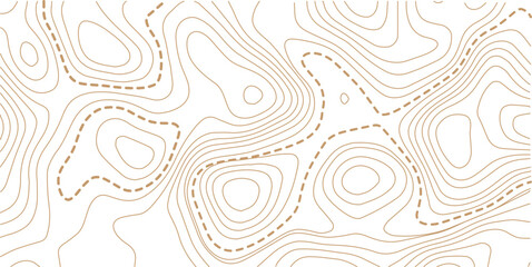 Fototapeta premium Abstract topo contour map on white background, Topographic map Topographic contour lines map seamless pattern. Geographic mountain relief diagram line wave carve pattern