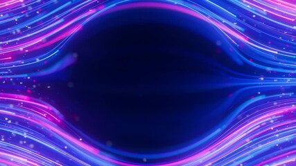 Big data light speed flow avoid the center. Abstract digital data stream of quantum computing. Cyberspace of qubit trail waves. Modern tech information transmission. - Powered by Adobe