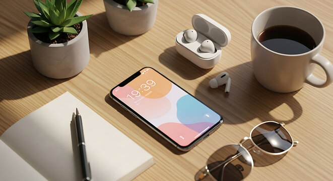 A steaming hot cup of coffee, tea, or espresso sits on a wooden table, its rich brown beverage promising a warm morning breakfast drink