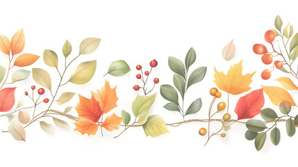 Elegant autumn themed banner design with stylized fall foliage for seasonal decor