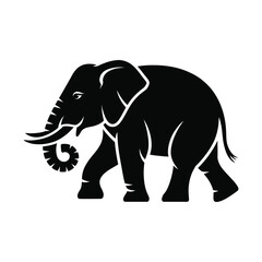 Silhouette of an african elephant walking