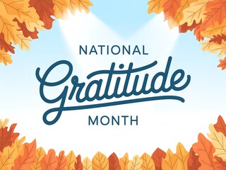 Celebrate national gratitude month with a beautiful autumnal backdrop and inspiring typography