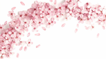 Obraz premium Soft Pink Cherry Blossom Border