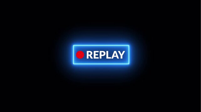 Replay button icon animation on transparent background, Replay icon video for Live broadcaster, action replay Animation icon and button with alpha channel in 4k.