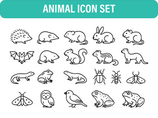 Editable Domestic Pet Icon Set