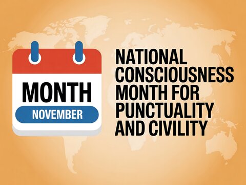 November is national consciousness month for punctuality and civility promoting timely and respectful behavior awareness