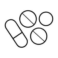 Pills and capsules medication vector illustration for pharmaceutical and healthcare products design assets