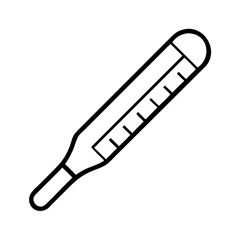 Thermometer medical device for measuring fever and body temperature outline vector illustration icon design