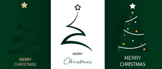 Christmas card with Christmas tree.New Year greeting card idea concept.