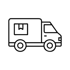 Delivery truck icon vector illustration for moving service and cargo transportation logistics company design needs