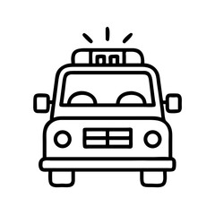 Outline police car vector illustration emergency vehicle law enforcement automobile cop car design isolated icon