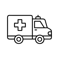 Ambulance vector drawing emergency vehicle outline medical transport healthcare hospital first aid service icon art