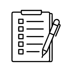 Checklist template task list with pen vector icon for project management and to do list planning design