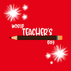 World Teachers Day With red background