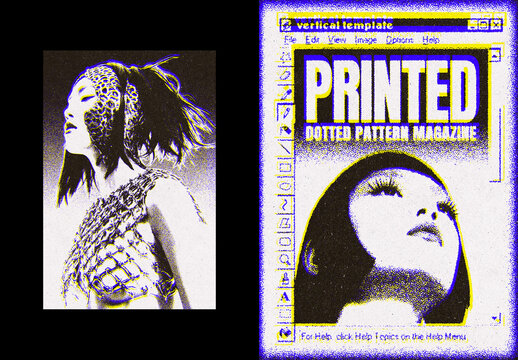 Printed Pattern Magazine Poster Photo Effect Mockup