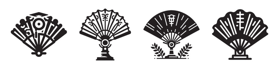 Modern Minimalist University Fan Icon, Flat Silhouette of a School Spirit Object Vector for Campus Illustration Design