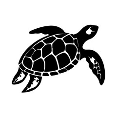 turtle silhouette in transparent background 